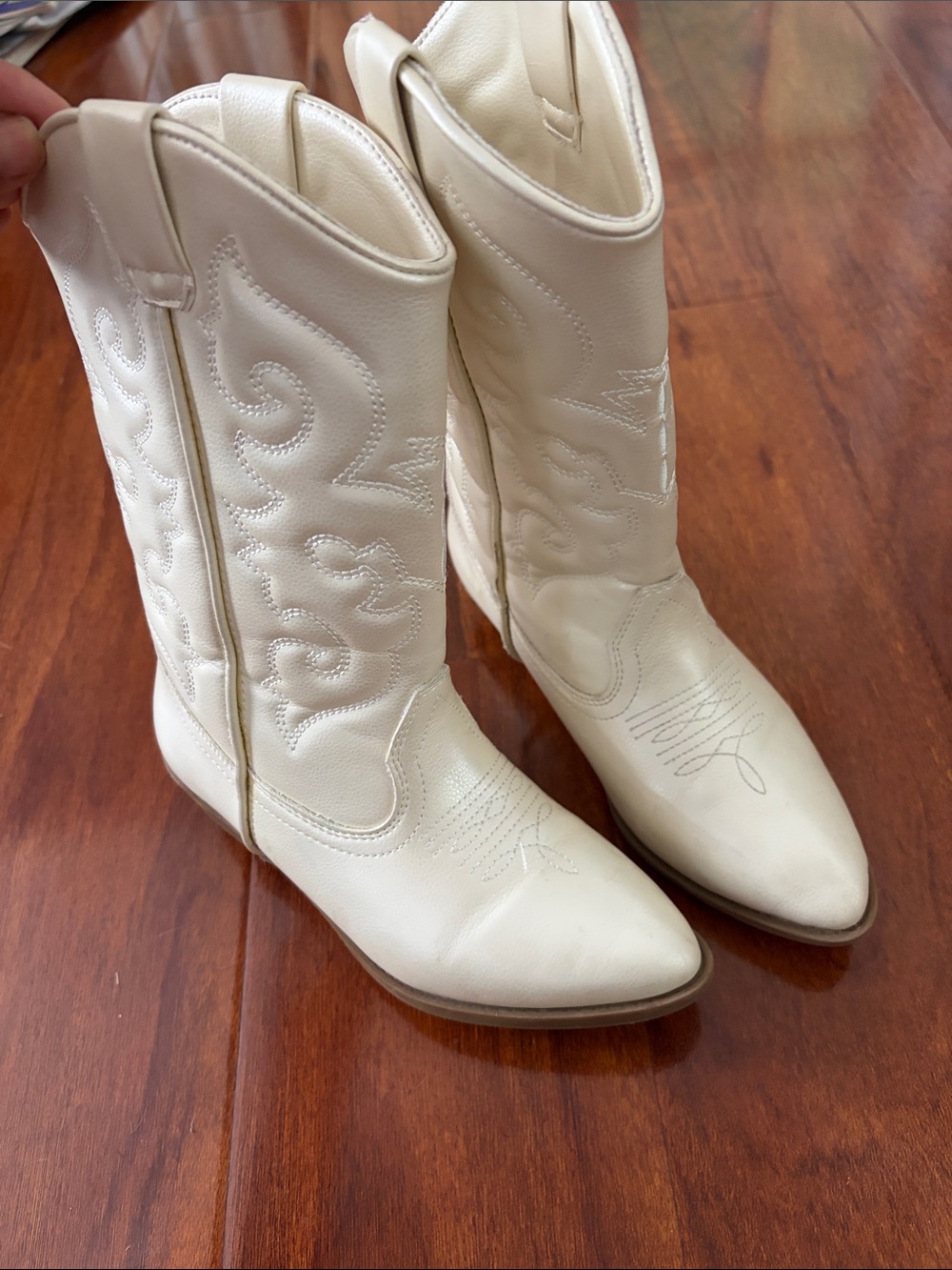 Tucker + Tate Cream Western Lace-Up Mid-Calf Boots
